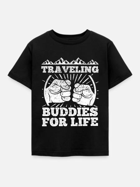 Traveling Buddies - Kinder T-Shirt - Schwarz
