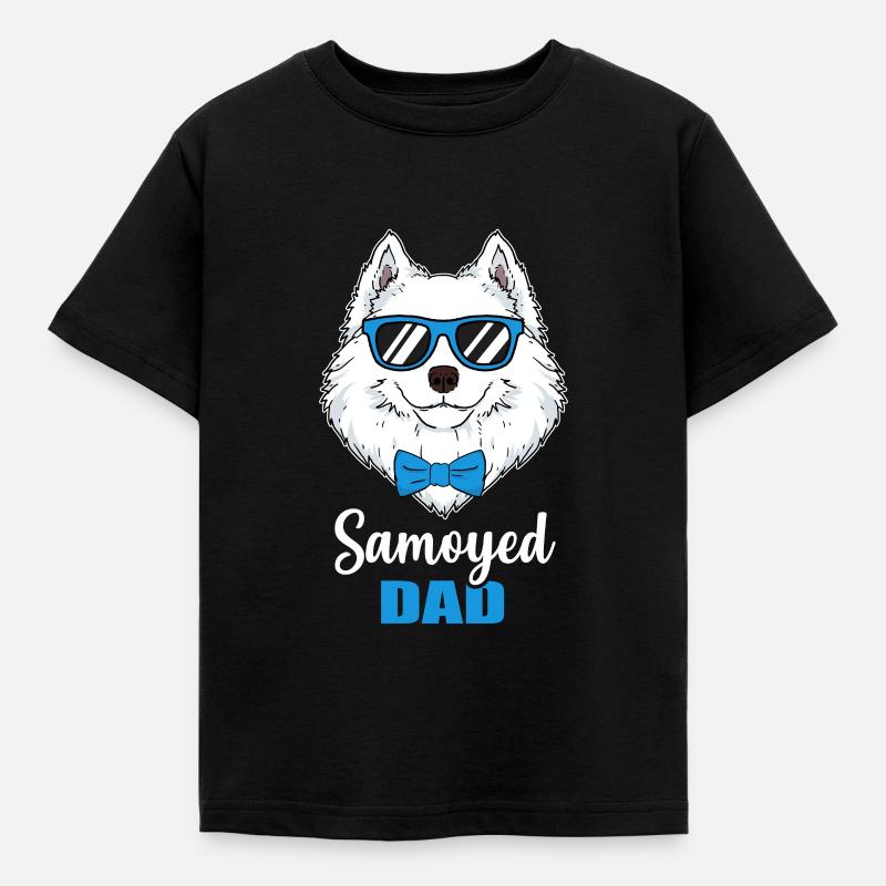 Samojede Hunde Papa Geschenk - Kinder T-Shirt - Schwarz