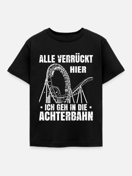 Achterbahn Freizeitpark Rollercoaster - Kinder T-Shirt - Schwarz