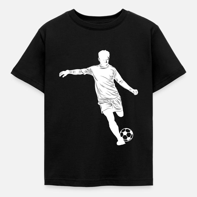 Fußball Silhouette - Kinder T-Shirt - Schwarz