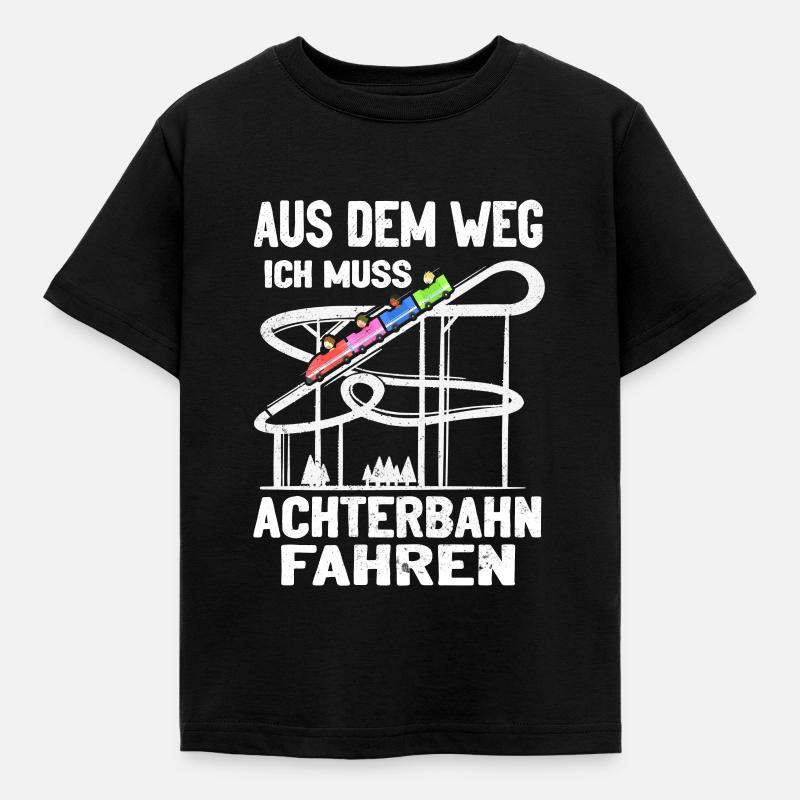 Achterbahn Freizeitpark Rollercoaster - Kinder T-Shirt - Schwarz
