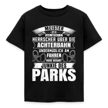 Achterbahn Freizeitpark Rollercoaster - Kinder T-Shirt - Schwarz - Vorne - AI Model Kid Female (0cm)