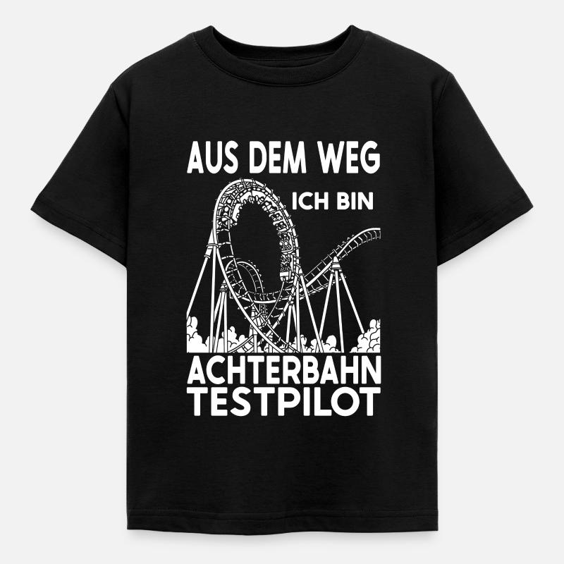 Achterbahn Freizeitpark Rollercoaster - Kinder T-Shirt - Schwarz
