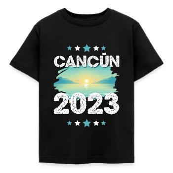 Cancun 2023 - Kids' T-Shirt - black - Front - AI Model Kid Female (0cm)