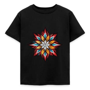 Frost Symbol Schnee Stern Winter - Kinder T-Shirt - Schwarz - Vorne - AI Model Kid Female (0cm)