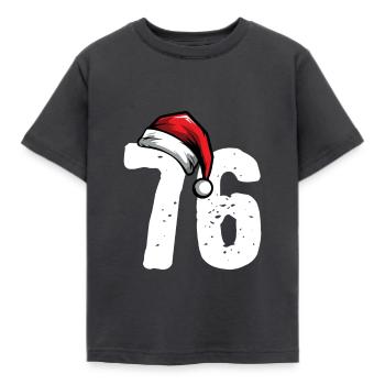 76 Number Christmas - Kids' T-Shirt - dark grey - Front - AI Model Kid Female (0cm)