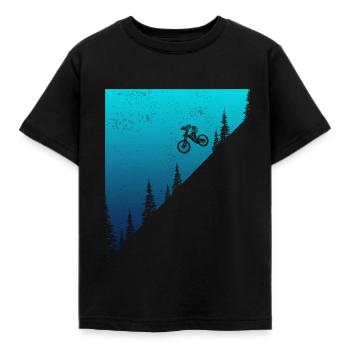 Mountainbike MTB Downhill Biker Geschenk - Kinder T-Shirt - Schwarz - Vorne - AI Model Kid Female (0cm)