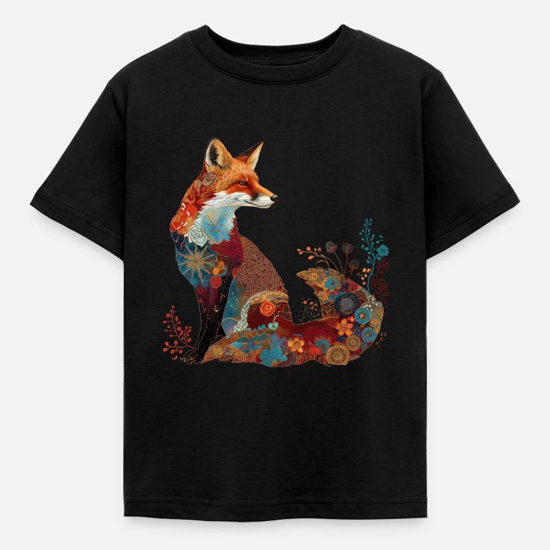 Fuchs - Kinder T-Shirt - Schwarz