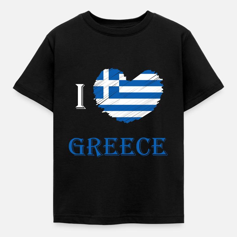 J'aime la Grèce (Grèce) - T-shirt Enfant - noir