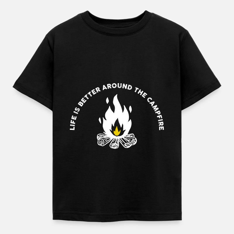 Pfadfinder Lagerfeuer - Kinder T-Shirt - Schwarz