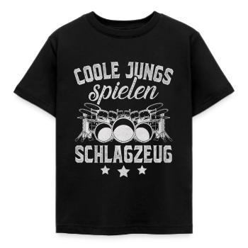 Coole Jungs spielen Schlagzeug - Kinder T-Shirt - Schwarz - Vorne - AI Model Kid Female (0cm)