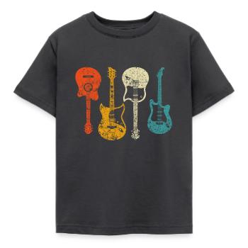 Guitare, Cadeau Pour Guitariste, Style Rétro vintage - T-shirt Enfant - charbon - Devant - AI Model Kid Female (0cm)