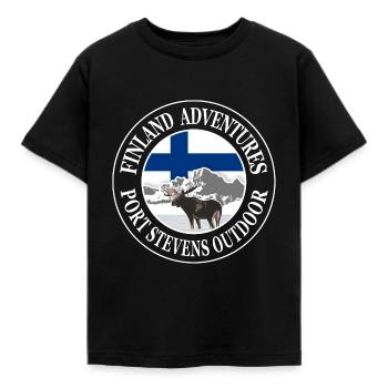 Finnland - Elch - Finland - Moose - Kinder T-Shirt - Schwarz - Vorne - AI Model Kid Female (0cm)