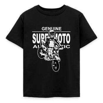 Supermoto - Kinder T-Shirt - Schwarz - Vorne - AI Model Kid Female (0cm)