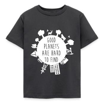 Planet B? - Kinder T-Shirt - Dunkelgrau - Vorne - AI Model Kid Female (0cm)