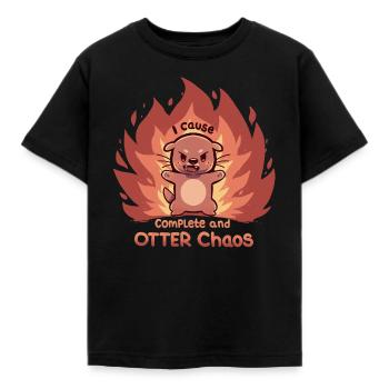 OTTER Chaos - Kids' T-Shirt - black - Front - AI Model Kid Female (0cm)