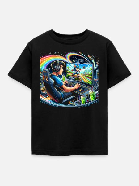 Speedrunning Videospieler Gamer Gaming - Kinder T-Shirt - Schwarz