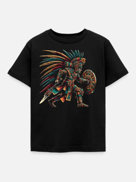 Aztekischer Krieger Mexikanische Azteken-Zivilisation - Kinder T-Shirt - Schwarz