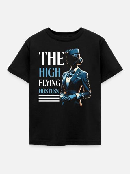 Flugbegleiterin, Flugbegleiterin, Stewardess - Kinder T-Shirt - Schwarz