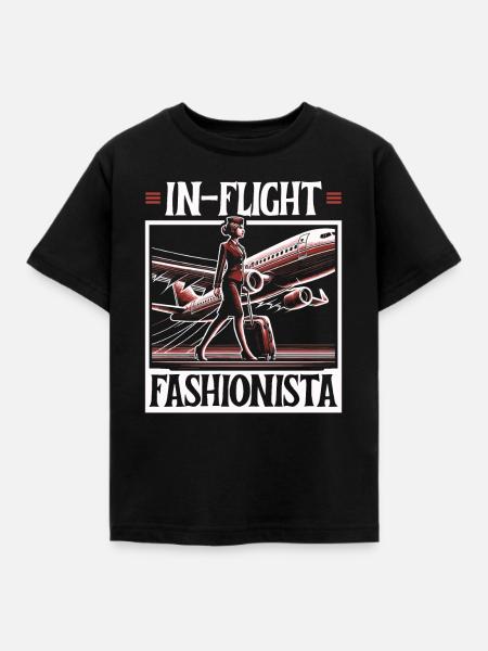 Flugbegleiterin, Flugbegleiterin, Stewardess - Kinder T-Shirt - Schwarz