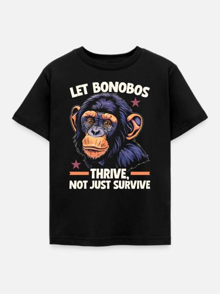 Endangered Species Bonobo Tierrechtsaktivist - Kinder T-Shirt - Schwarz