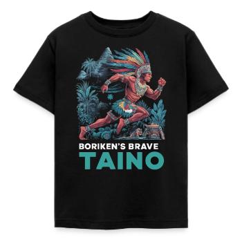 Taino-Indianer Puerto Rico Boricua Puerto-Ricaner - Kinder T-Shirt - Schwarz - Vorne - AI Model Kid Female (0cm)