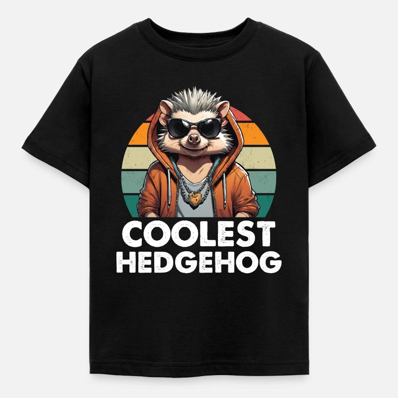 Le hérisson le plus cool - T-shirt Enfant - noir