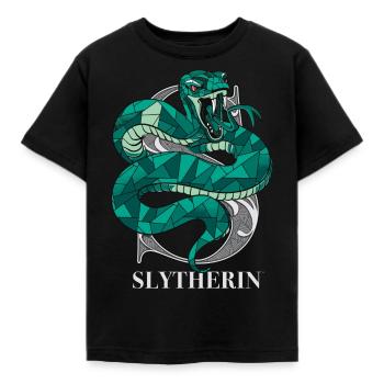 Harry Potter Slytherin Wappen monochrom - Kinder T-Shirt - Schwarz - Vorne - AI Model Kid Female (0cm)