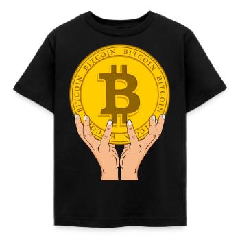 Bitcoin - Kids' T-Shirt - black - Front - AI Model Kid Female (0cm)