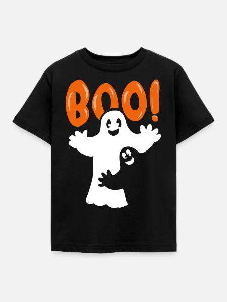 Boo - Halloween Ghost - Halloween Geister - Kinder T-Shirt - Schwarz