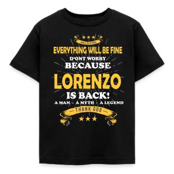 Everything will be fine Lorenzo Is back - Kids' T-Shirt - black - Front - AI Model Kid Female (0cm)