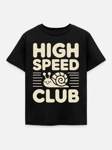 High Speed Club Schnecke - Kinder T-Shirt - Schwarz