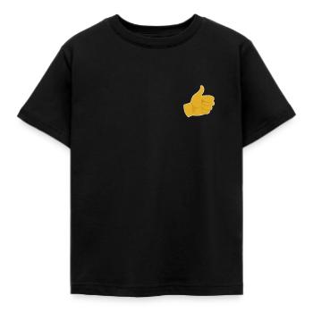 Daumen Hoch - I like - Kinder T-Shirt - Schwarz - Vorne - AI Model Kid Female (0cm)
