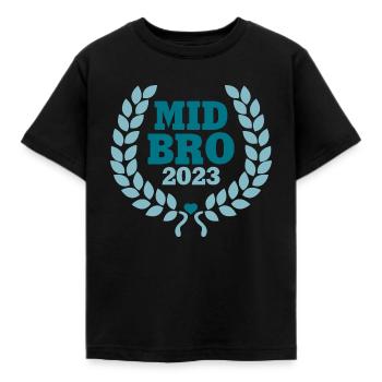 Mid Bro 2023 Mittlerer Bruder Baby Geburt Junge - Kinder T-Shirt - Schwarz - Vorne - AI Model Kid Female (0cm)