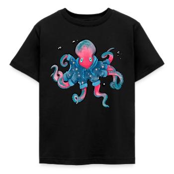 Weihnachtskrake - Kinder T-Shirt - Schwarz - Vorne - AI Model Kid Female (0cm)