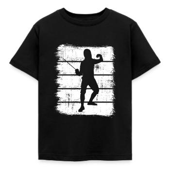 Fechter - Kinder T-Shirt - Schwarz - Vorne - AI Model Kid Female (0cm)