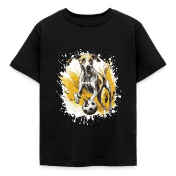 Greyhound Dog Soccer Sports Team - Kids' T-Shirt - black - Front - AI Model Kid Female (0cm)
