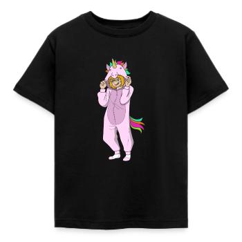 Anime Girl Unicorn Kawaii Manga Fan Japan Otaku - Kids' T-Shirt - black - Front - AI Model Kid Female (0cm)