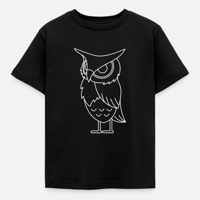 Eule Vogel Geschenk Wald Tier Nacht Eulen Kauz Uhu - Kinder T-Shirt - Schwarz