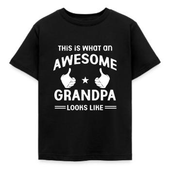 grandfather - Kids' T-Shirt - black - Front - AI Model Kid Female (0cm)