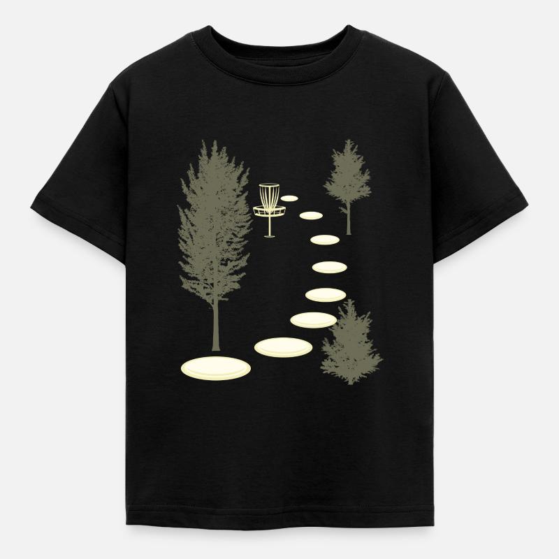 Disc Golf Into Woods Disc Golf Discs Golfing Frisb - Kinder T-Shirt - Schwarz