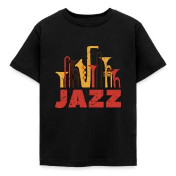 Jazz - Kinder T-Shirt - Schwarz - Vorne - AI Model Kid Female (0cm)