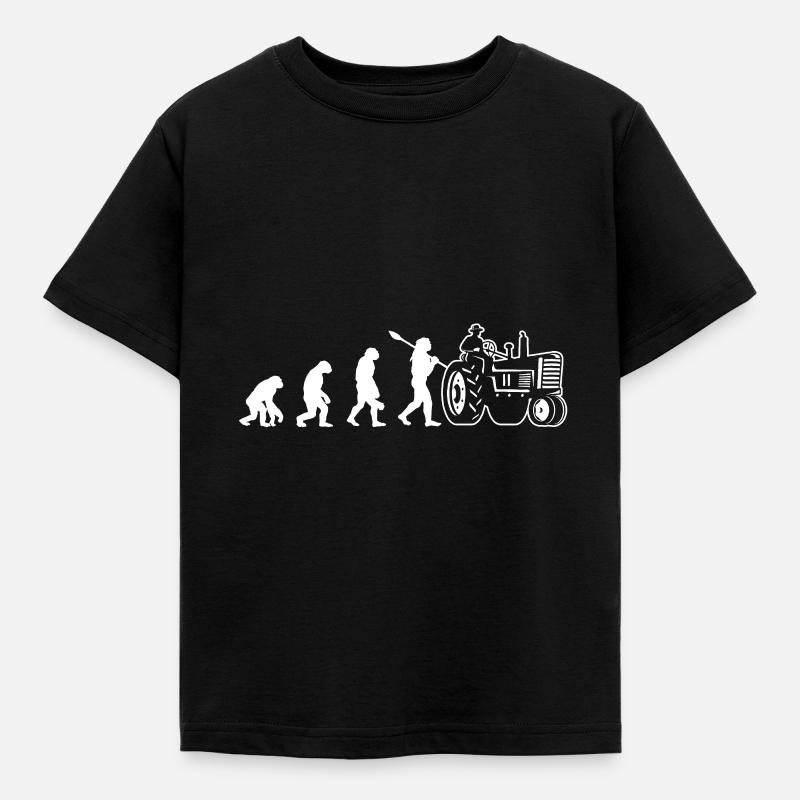 Evolution tractor - Kids' T-Shirt - black