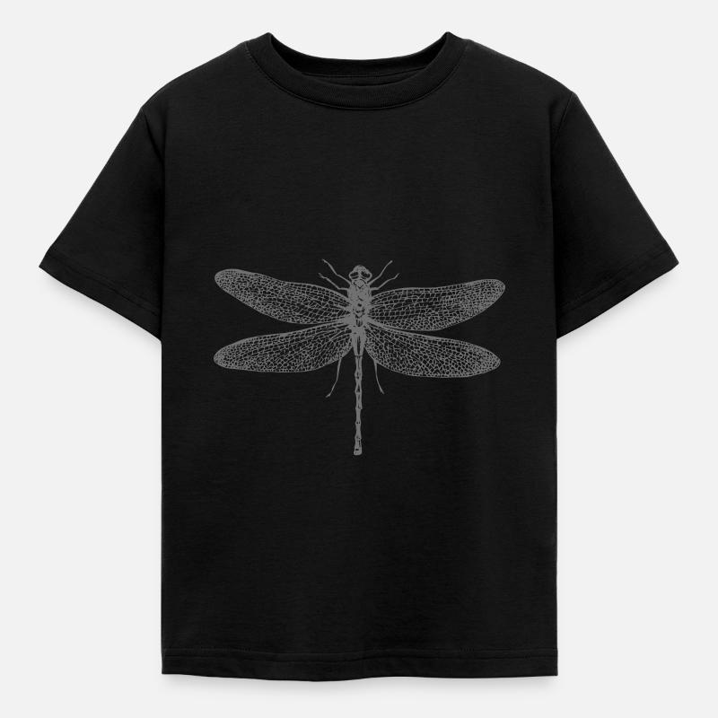 Libelle - Kinder T-Shirt - Schwarz