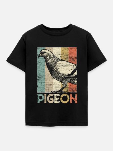 Taube Brieftaube - Kinder T-Shirt - Schwarz