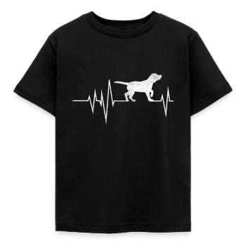 Hund Herzschlag - Kinder T-Shirt - Schwarz - Vorne - AI Model Kid Female (0cm)