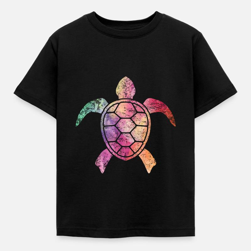 Schildkröte - Kinder T-Shirt - Schwarz