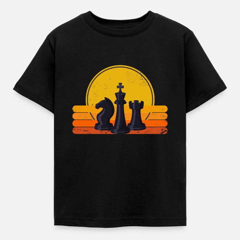 Schach - Kinder T-Shirt - Schwarz