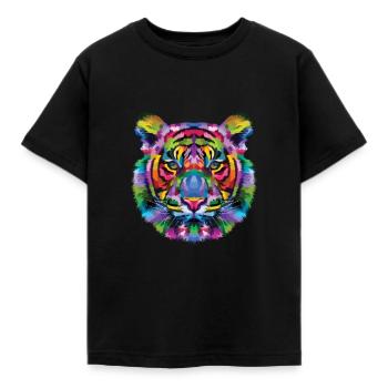 Tiger animal - Kids' T-Shirt - black - Front - AI Model Kid Female (0cm)