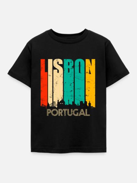 Lissabon Portugal - Kinder T-Shirt - Schwarz